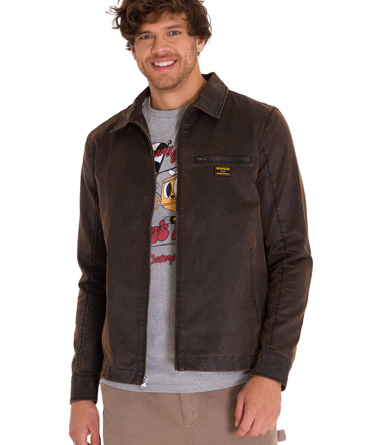 Chaqueta Waxed Chore Para Hombre Color Café-2
