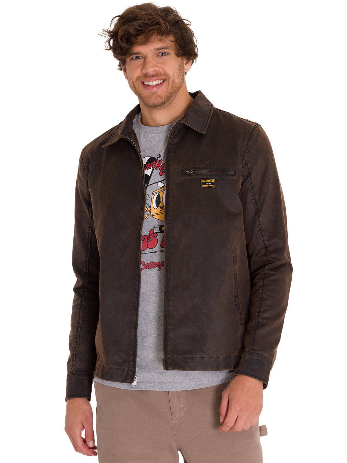 Chaqueta Waxed Chore Para Hombre Color Café-2