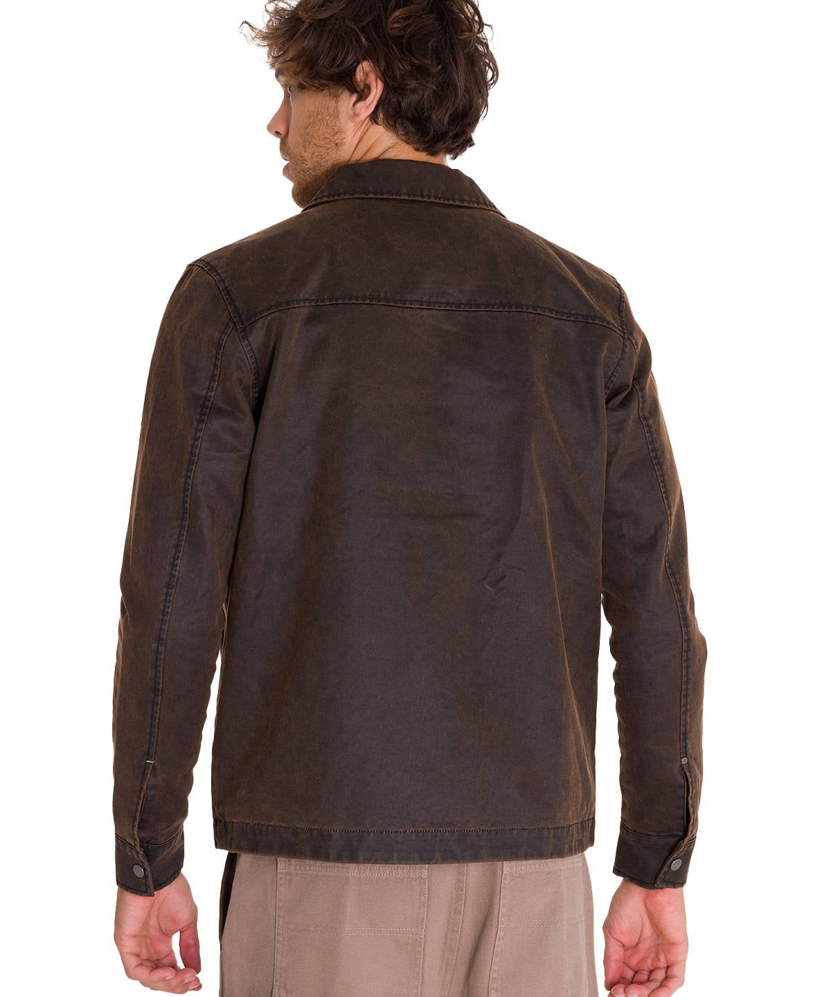 Chaqueta Waxed Chore Para Hombre Color Café-3