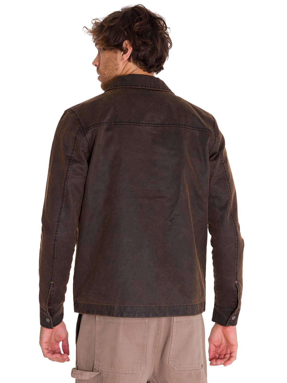 Chaqueta Waxed Chore Para Hombre Color Café-3
