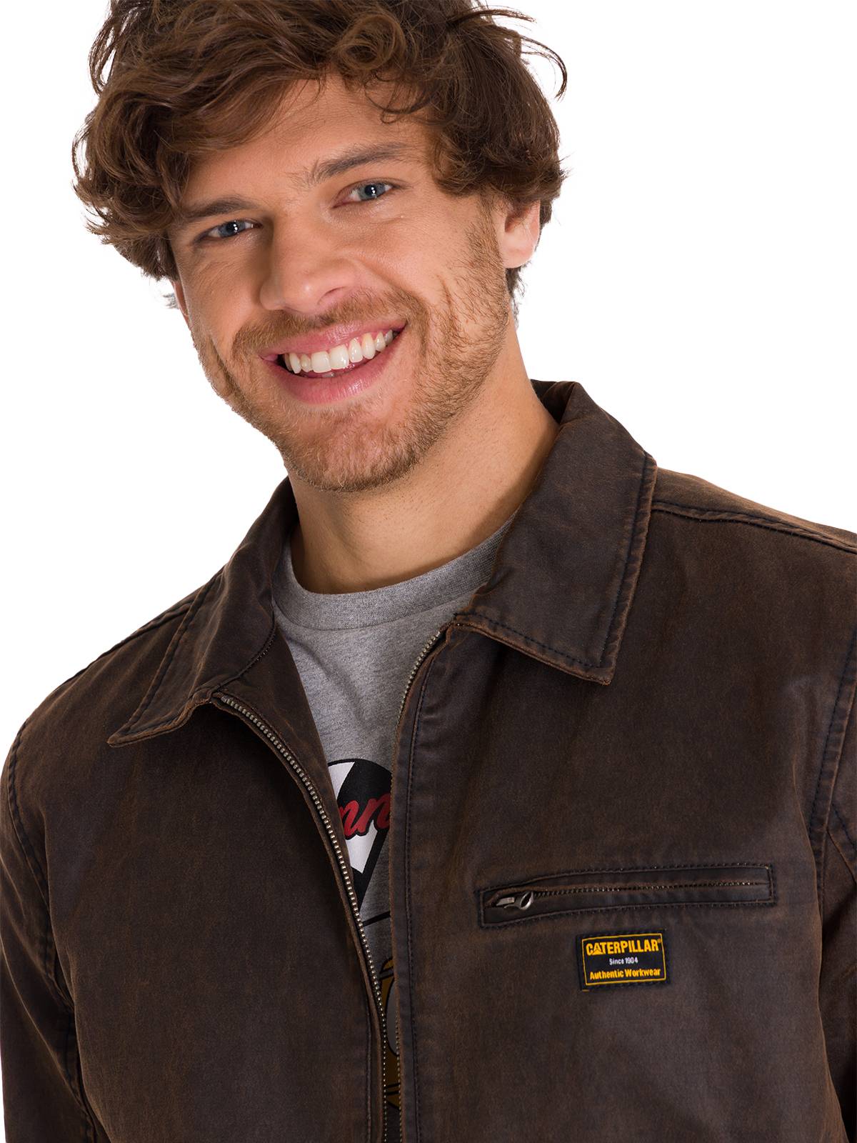 Chaqueta Waxed Chore Para Hombre Color Café-4