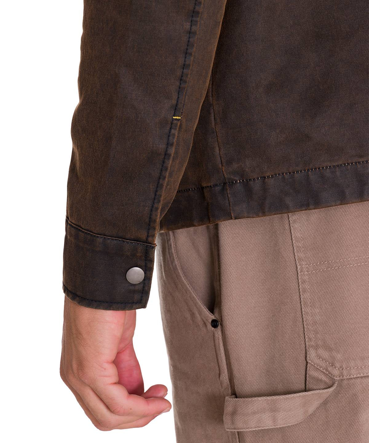Chaqueta Waxed Chore Para Hombre Color Café-5