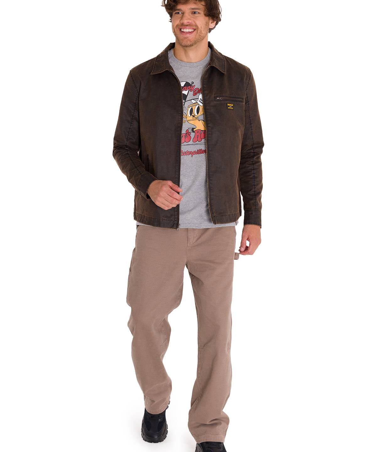 Chaqueta Waxed Chore Para Hombre Color Café-7