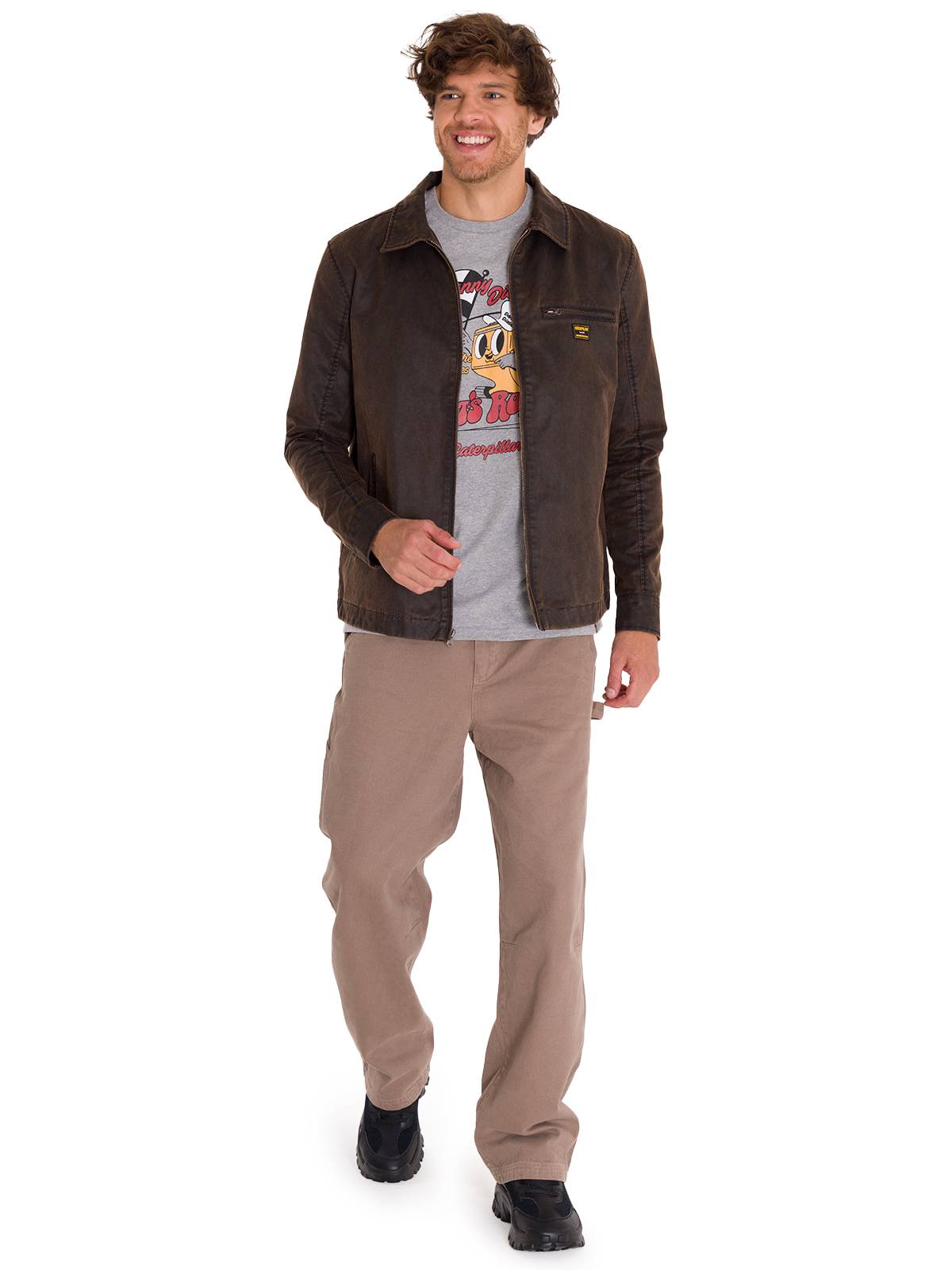 Chaqueta Waxed Chore Para Hombre Color Café-7