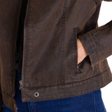 Chaqueta W Waxed Moto Para Mujer Color Café-5
