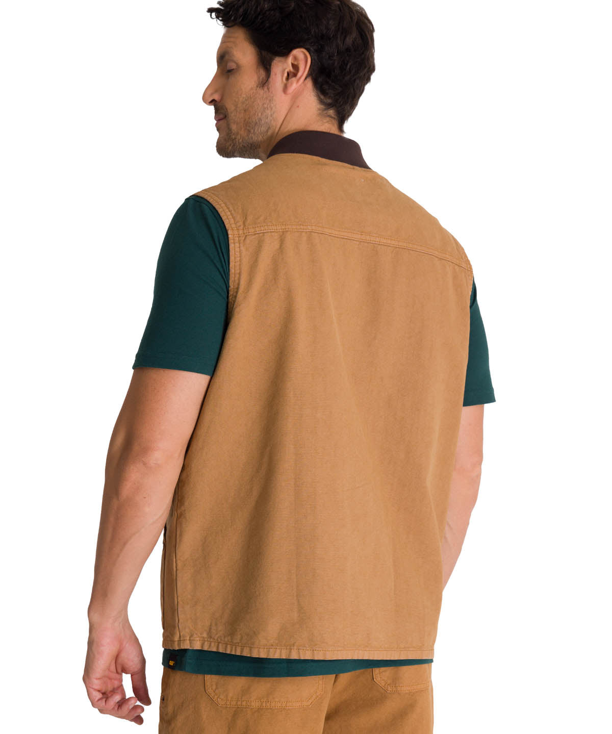 Chaleco Utility Unlined Zip Para Hombre Color Café-3