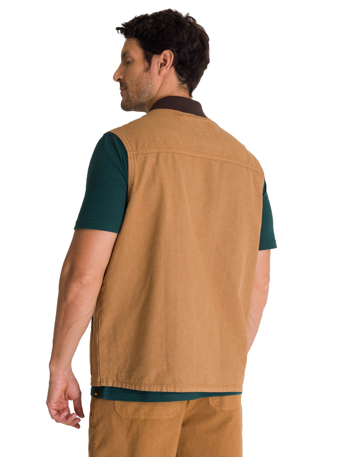 Chaleco Utility Unlined Zip Para Hombre Color Café-3