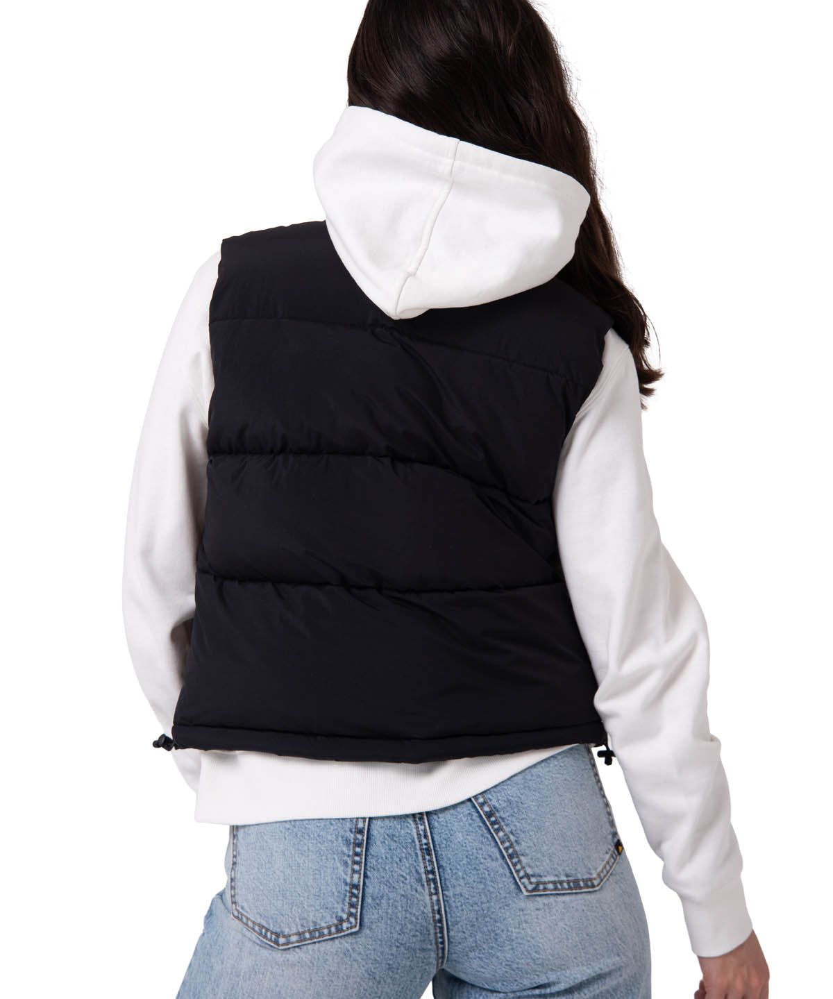 Chaleco Cropped Puffer Vest Mujer Color Negro-2