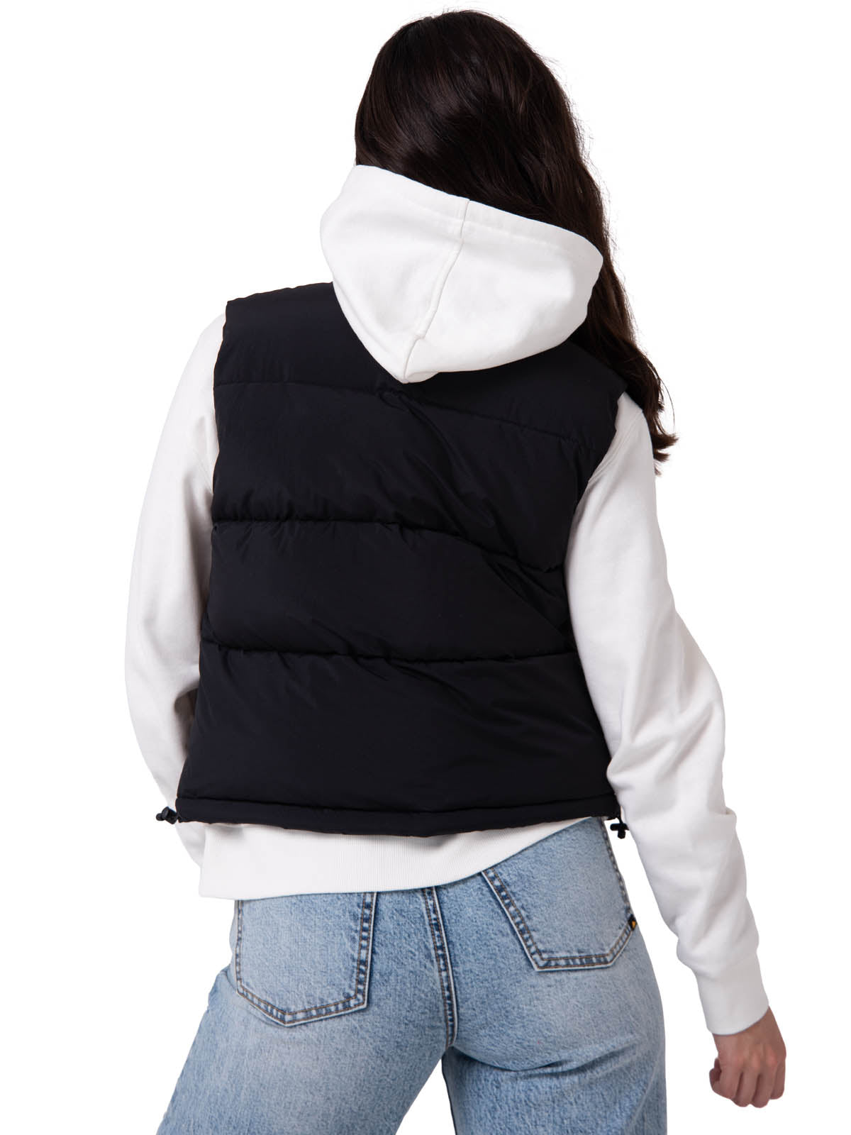 Chaleco Cropped Puffer Vest Mujer Color Negro-2