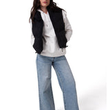 Chaleco Cropped Puffer Vest Mujer Color Negro-4