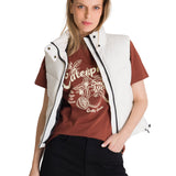 Chaleco  Cropped Puffer Vest Para Mujer Color Blanco-1