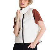 Chaleco  Cropped Puffer Vest Para Mujer Color Blanco-2