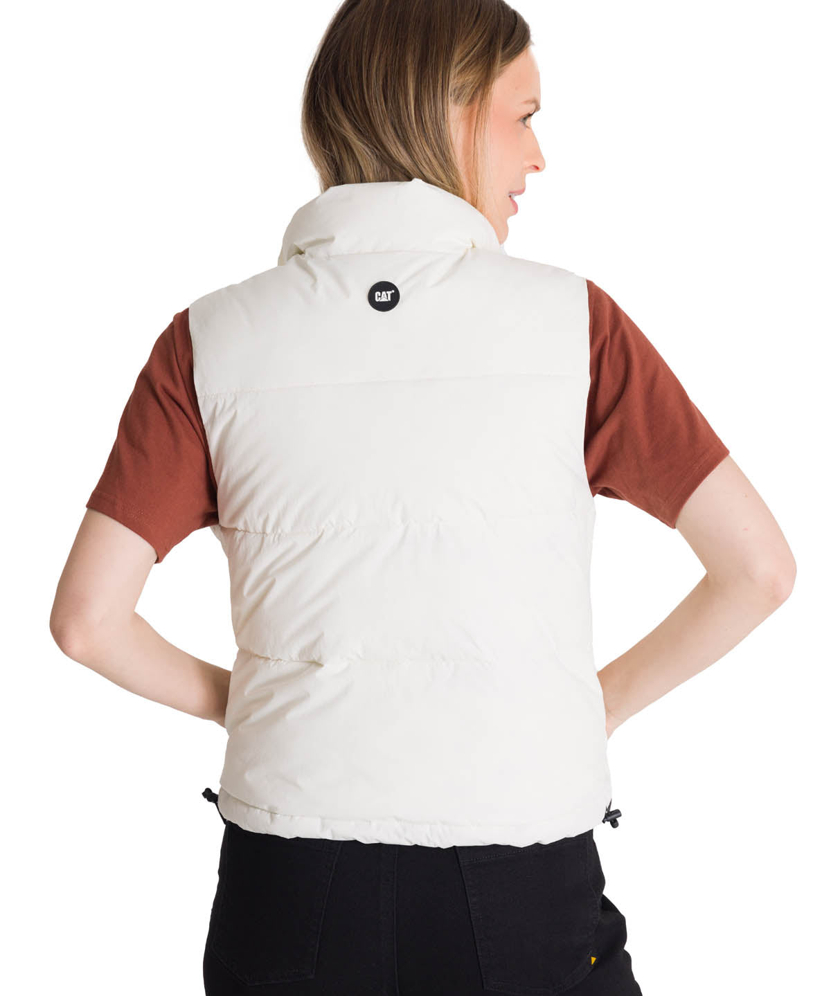 Chaleco  Cropped Puffer Vest Para Mujer Color Blanco-3