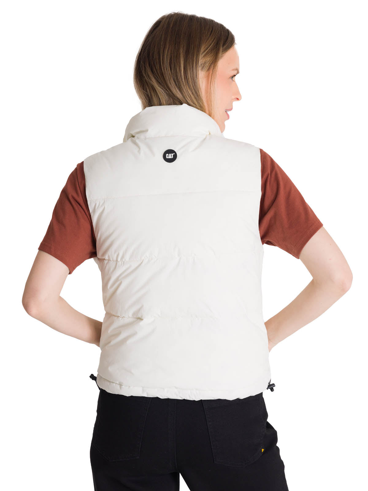 Chaleco  Cropped Puffer Vest Para Mujer Color Blanco-3