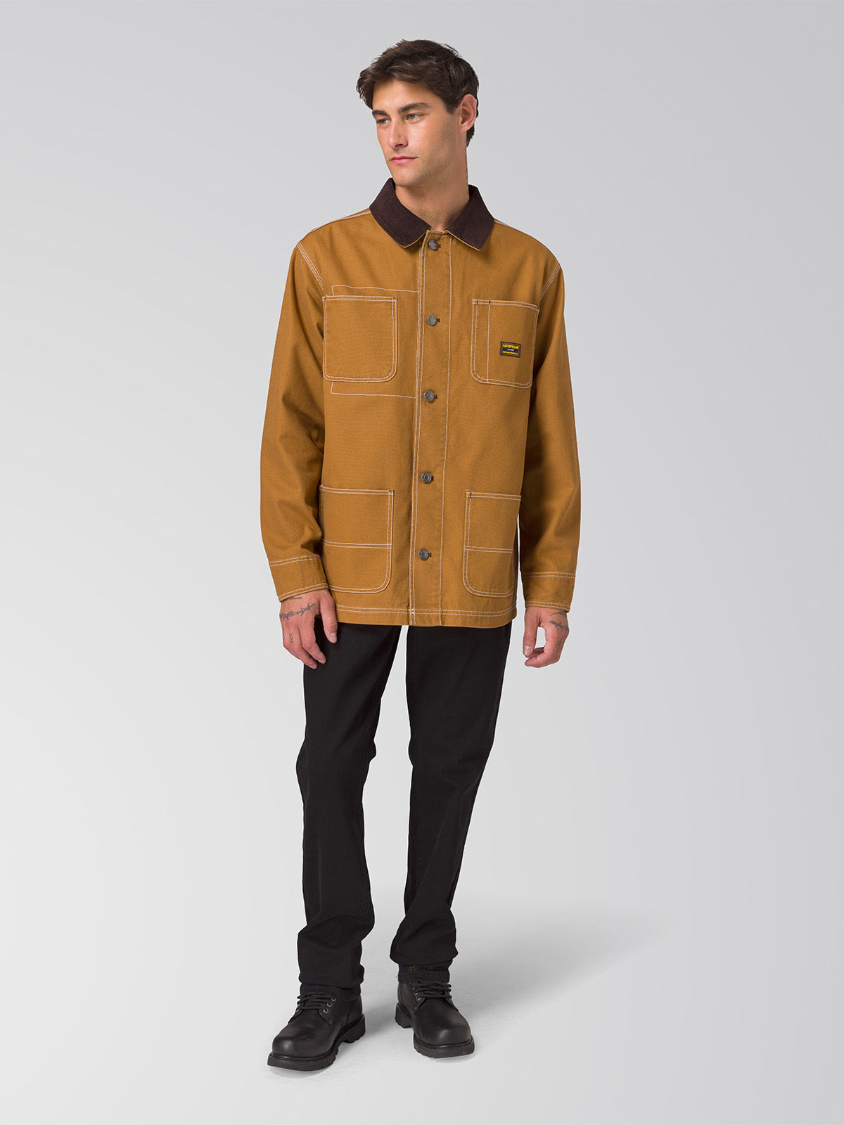 Chaqueta Canvas Chore Hombre Color Café-1