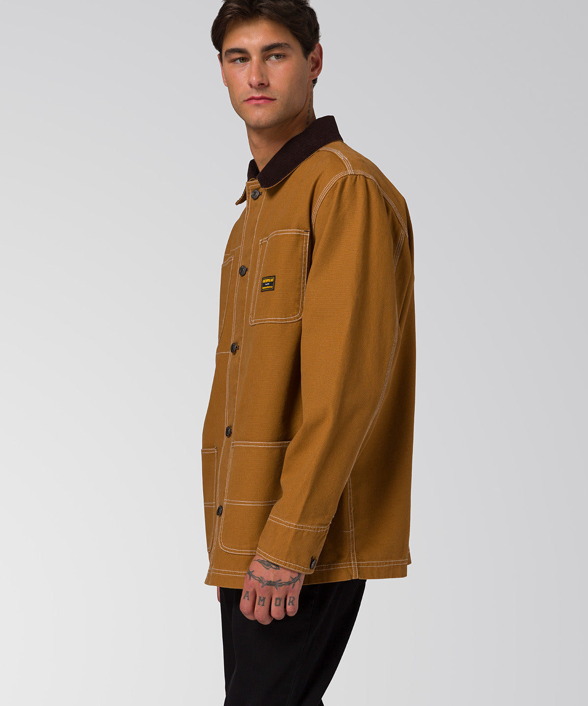 Chaqueta Canvas Chore Hombre Color Café-3
