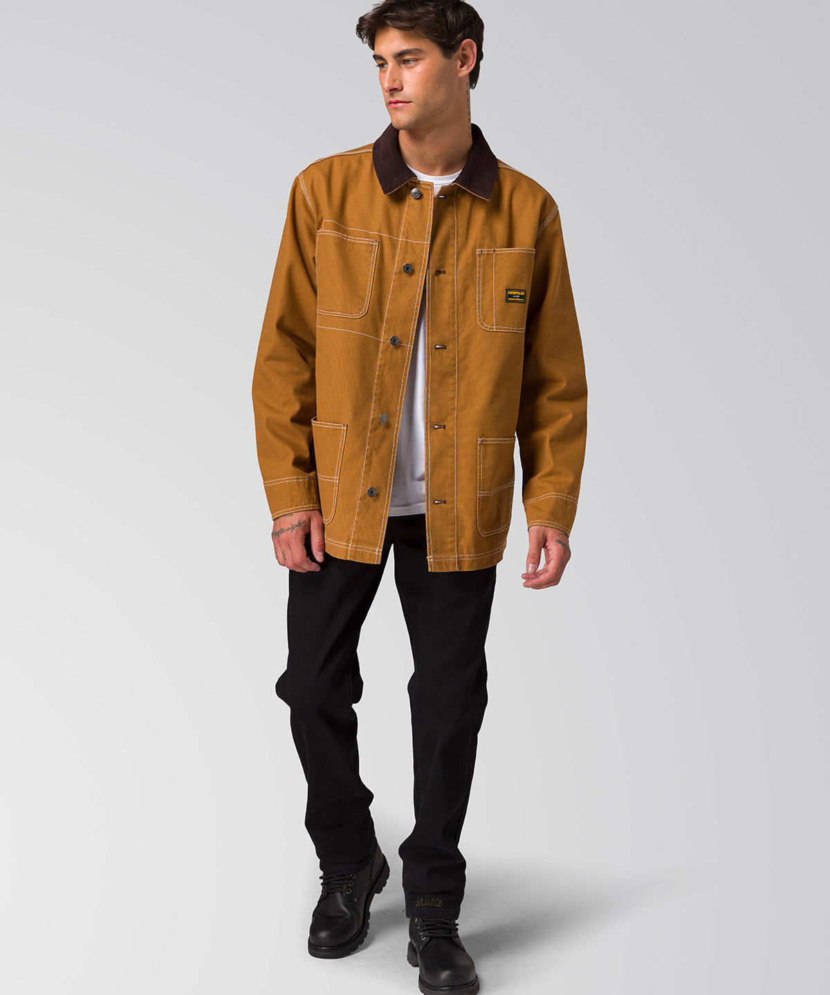 Chaqueta Canvas Chore Hombre Color Café-6