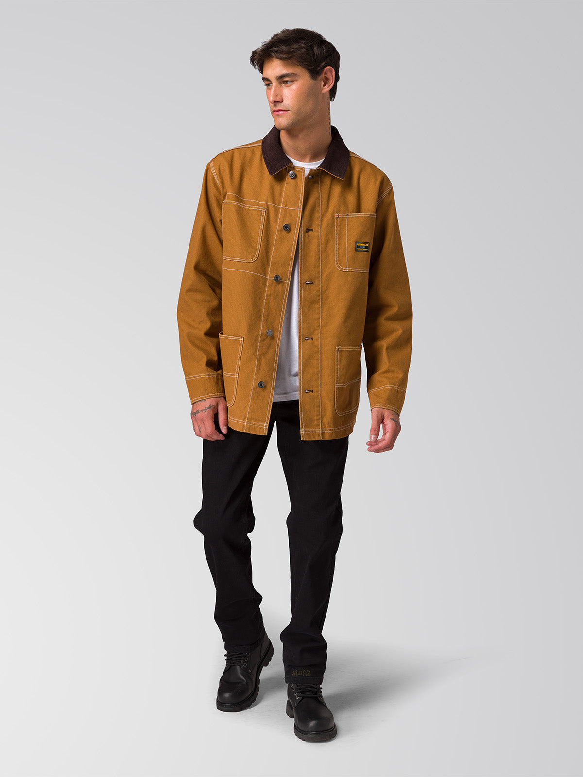 Chaqueta Canvas Chore Hombre Color Café-6