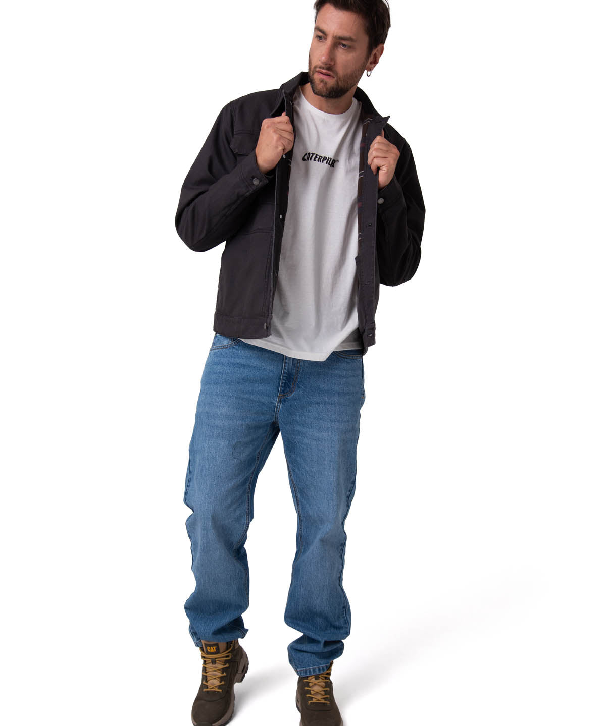 Chaqueta Canvas Flannel Lined Hombre Color Negro-4