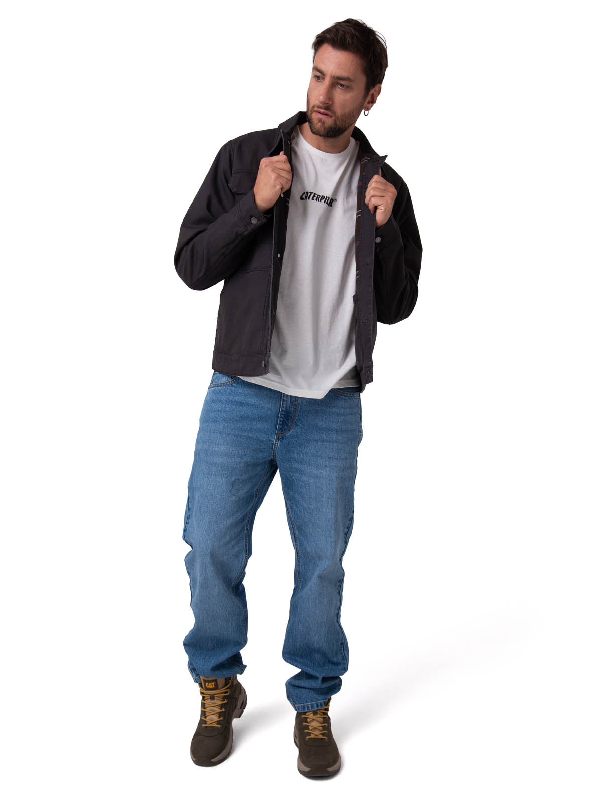 Chaqueta Canvas Flannel Lined Hombre Color Negro-4