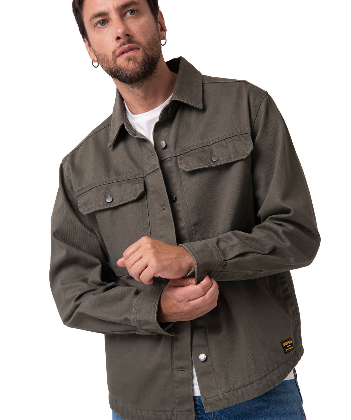 Chaqueta Twill Overshirt Hombre Color Verde-1