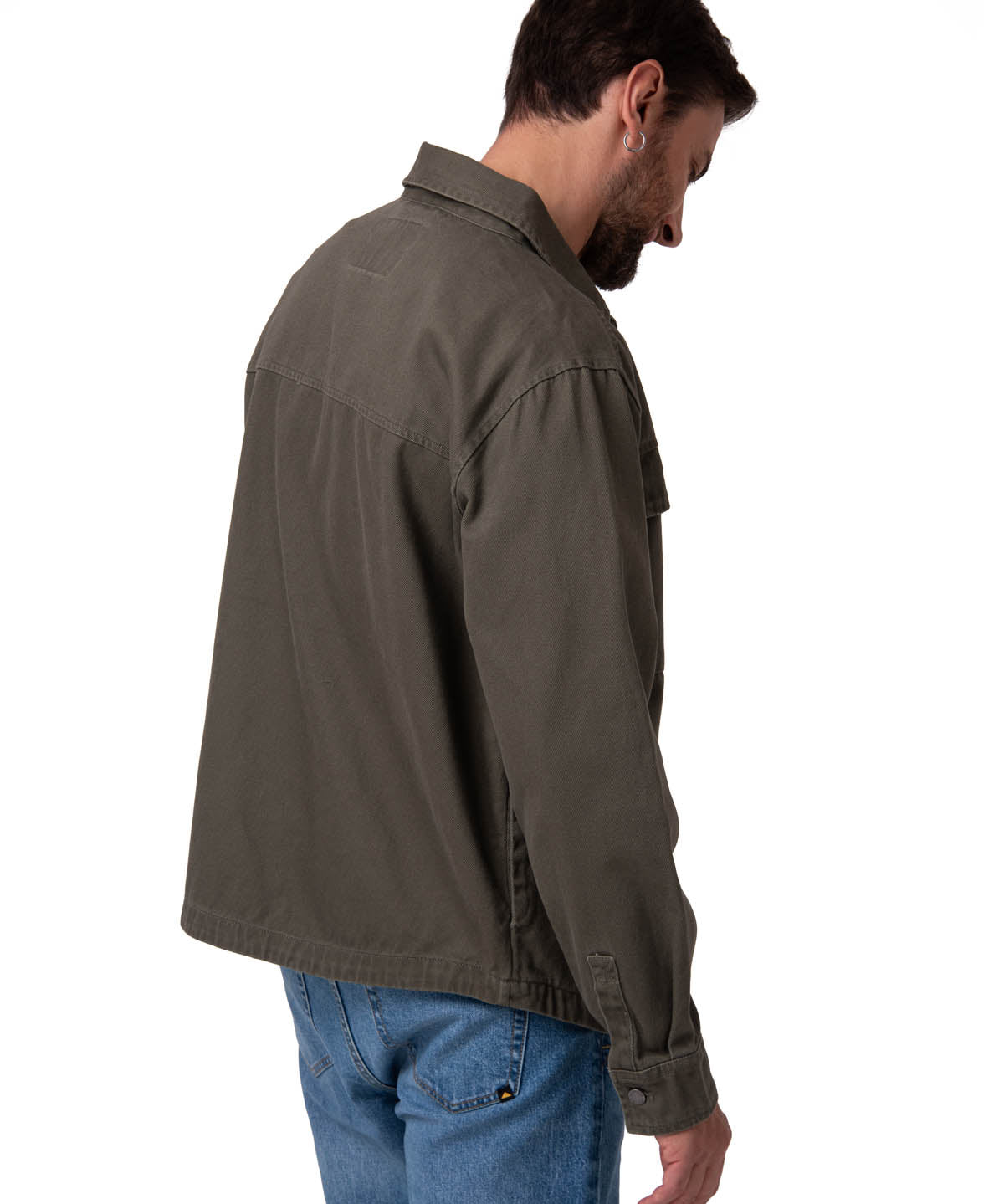 Chaqueta Twill Overshirt Hombre Color Verde-2