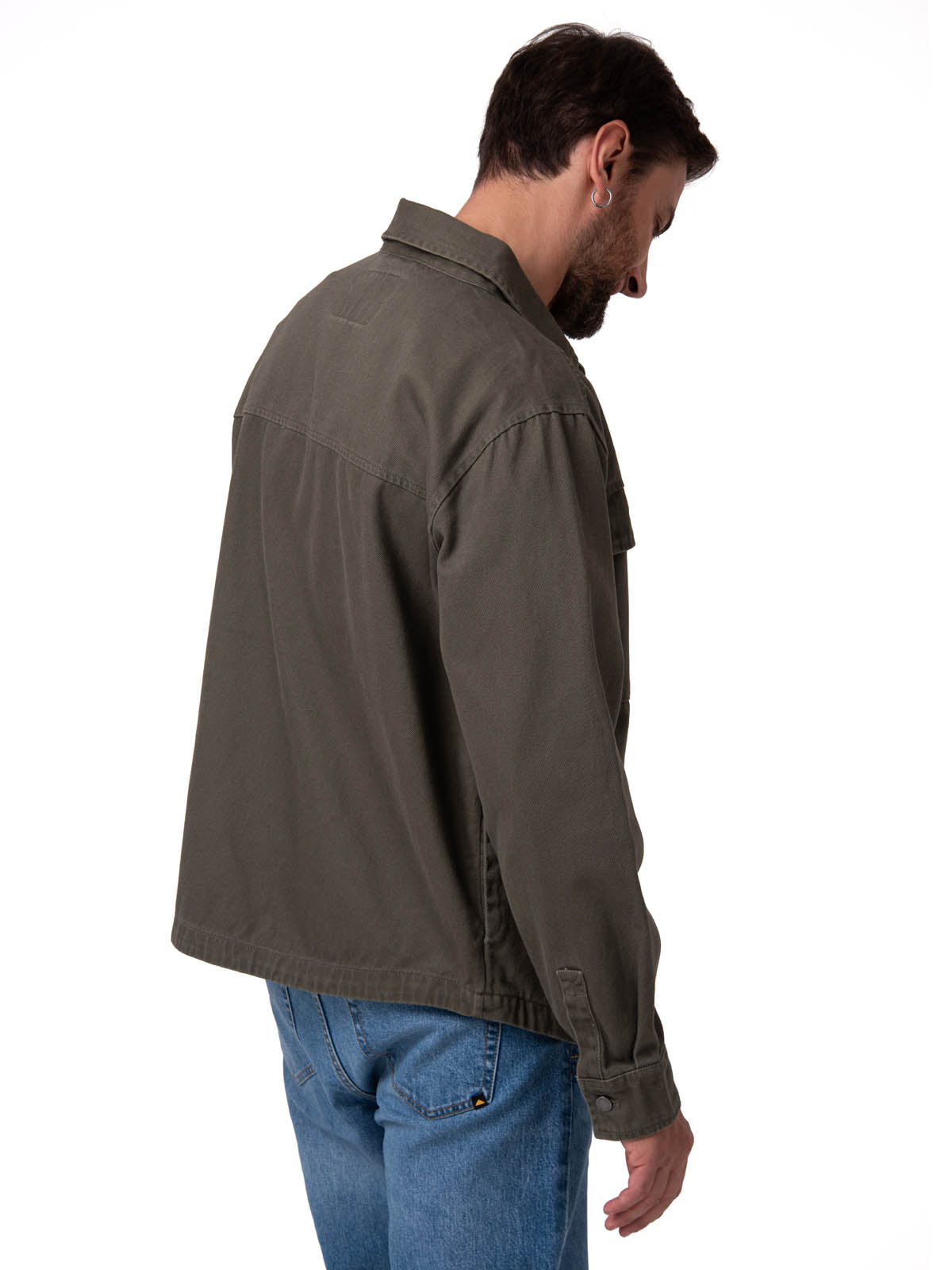 Chaqueta Twill Overshirt Hombre Color Verde-2