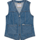 Chaleco Fashion Denim Vest Para Mujer Color Azul
