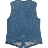 Chaleco Fashion Denim Vest Para Mujer Color Azul