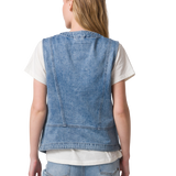 Chaleco Fashion Denim Vest Para Mujer Color Azul