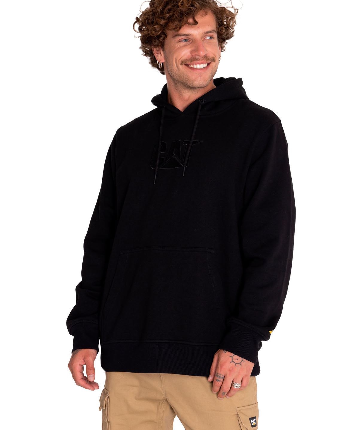Saco Fleece Cat Logo Pull Unisex Color Negro-2