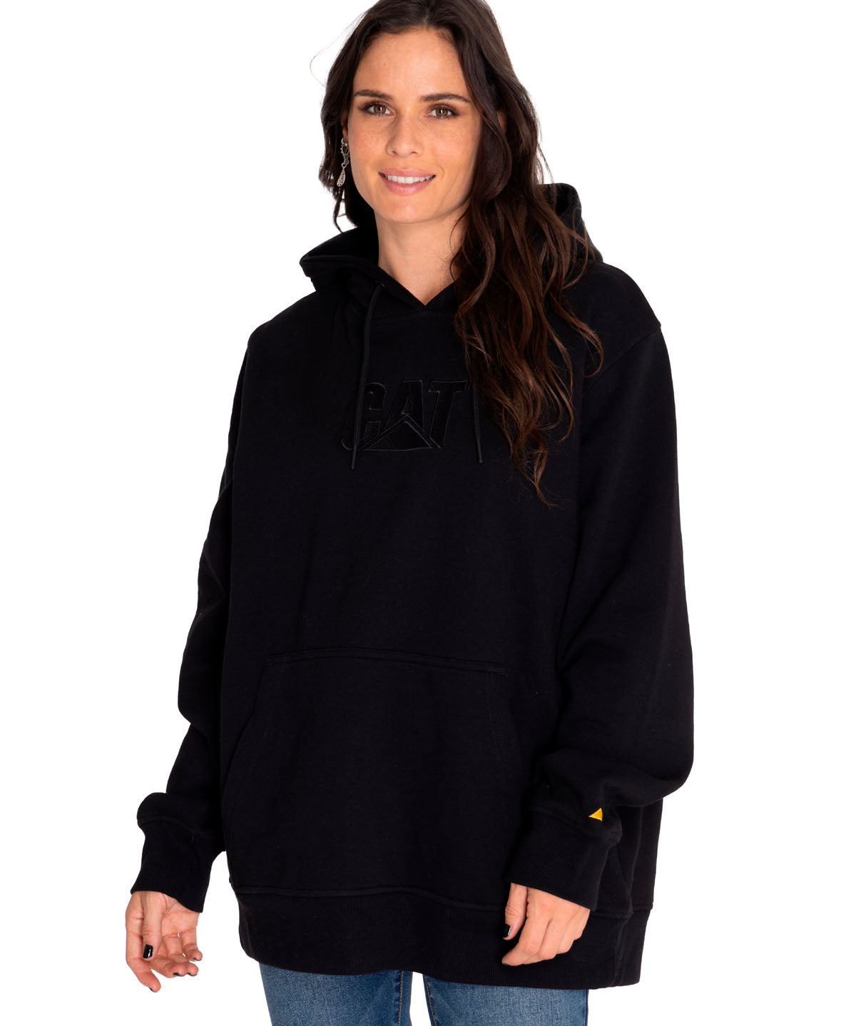 Saco Fleece Cat Logo Pull Unisex Color Negro-3
