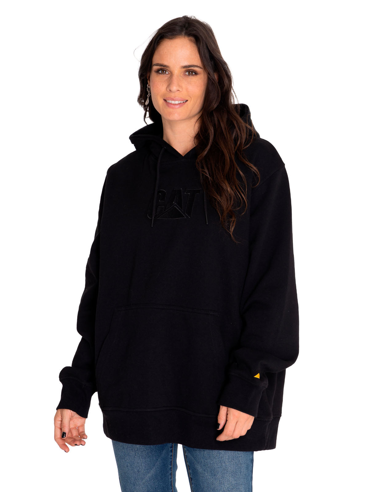 Saco Fleece Cat Logo Pull Unisex Color Negro-3