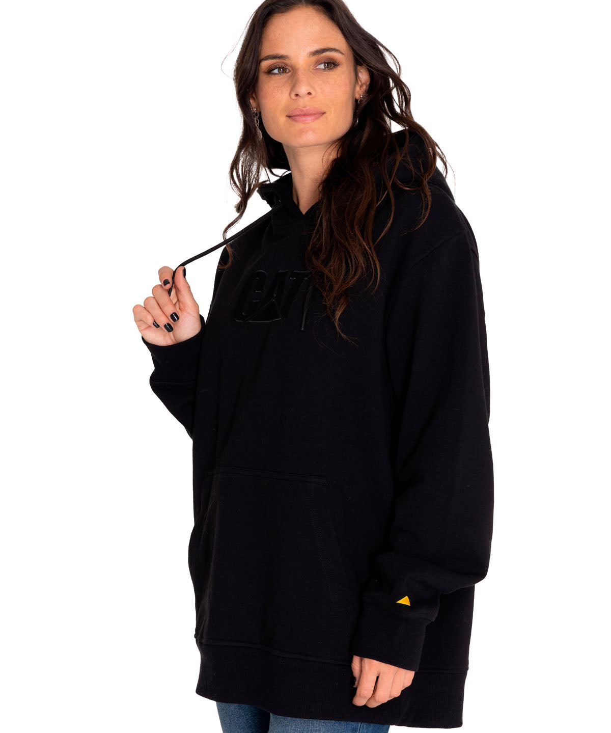 Saco Fleece Cat Logo Pull Unisex Color Negro-5