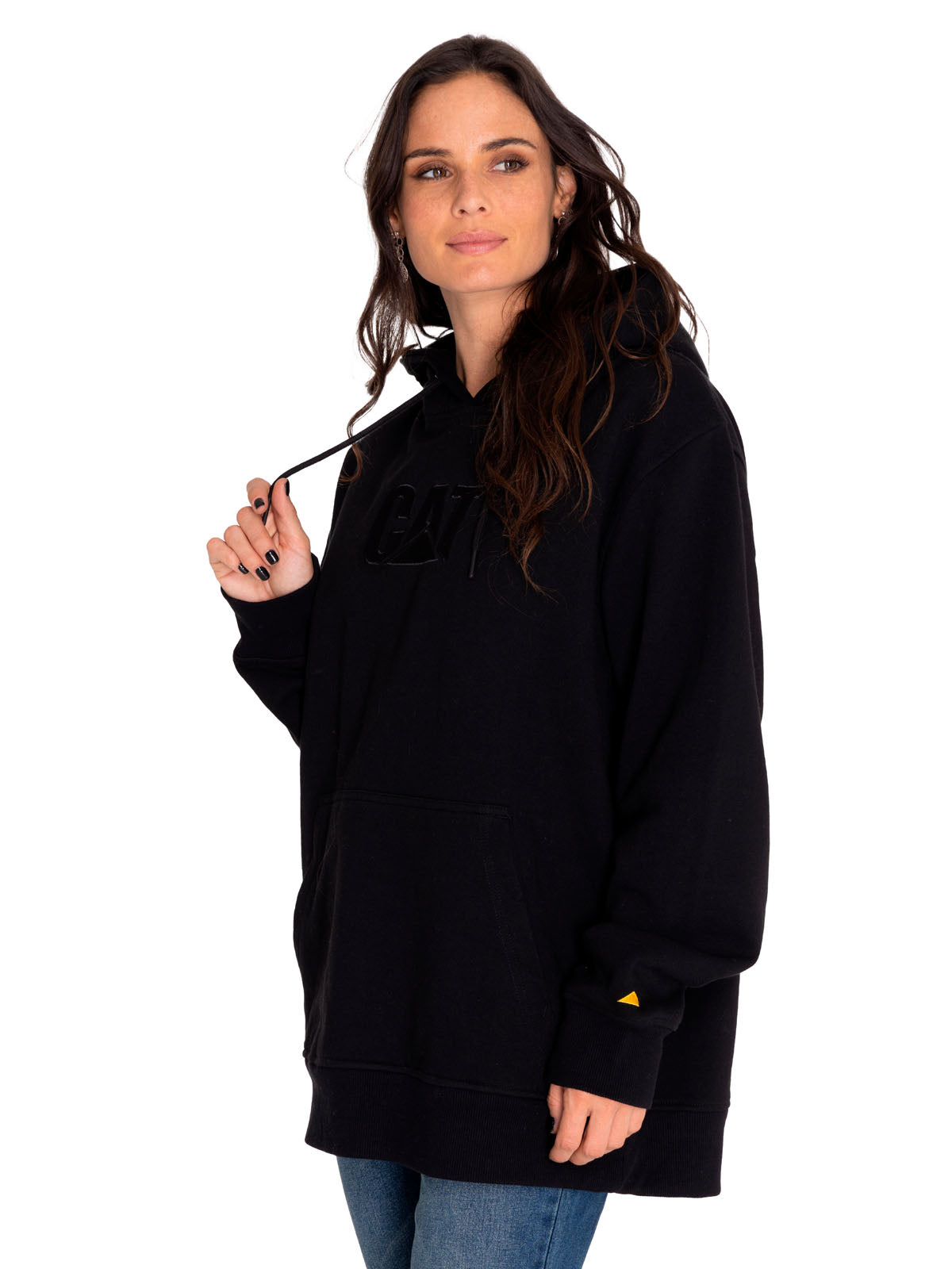 Saco Fleece Cat Logo Pull Unisex Color Negro-5