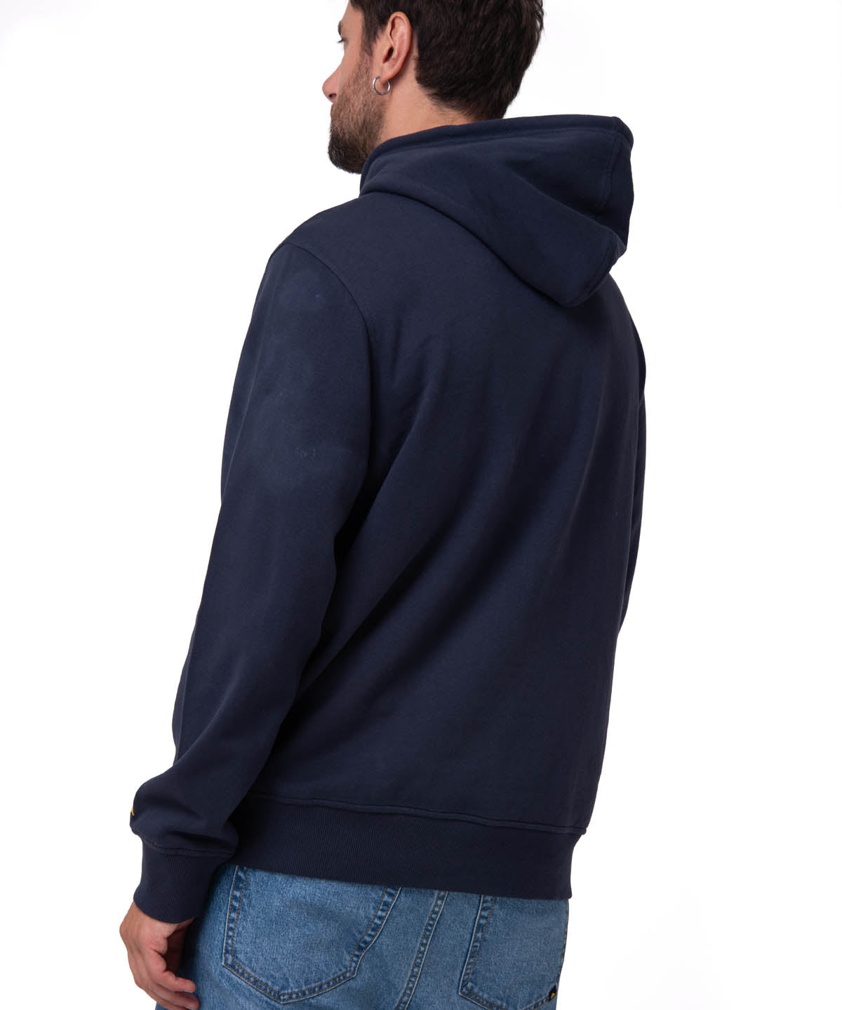 Saco Fleece Cat Logo Pull Hombre Color Azul-2