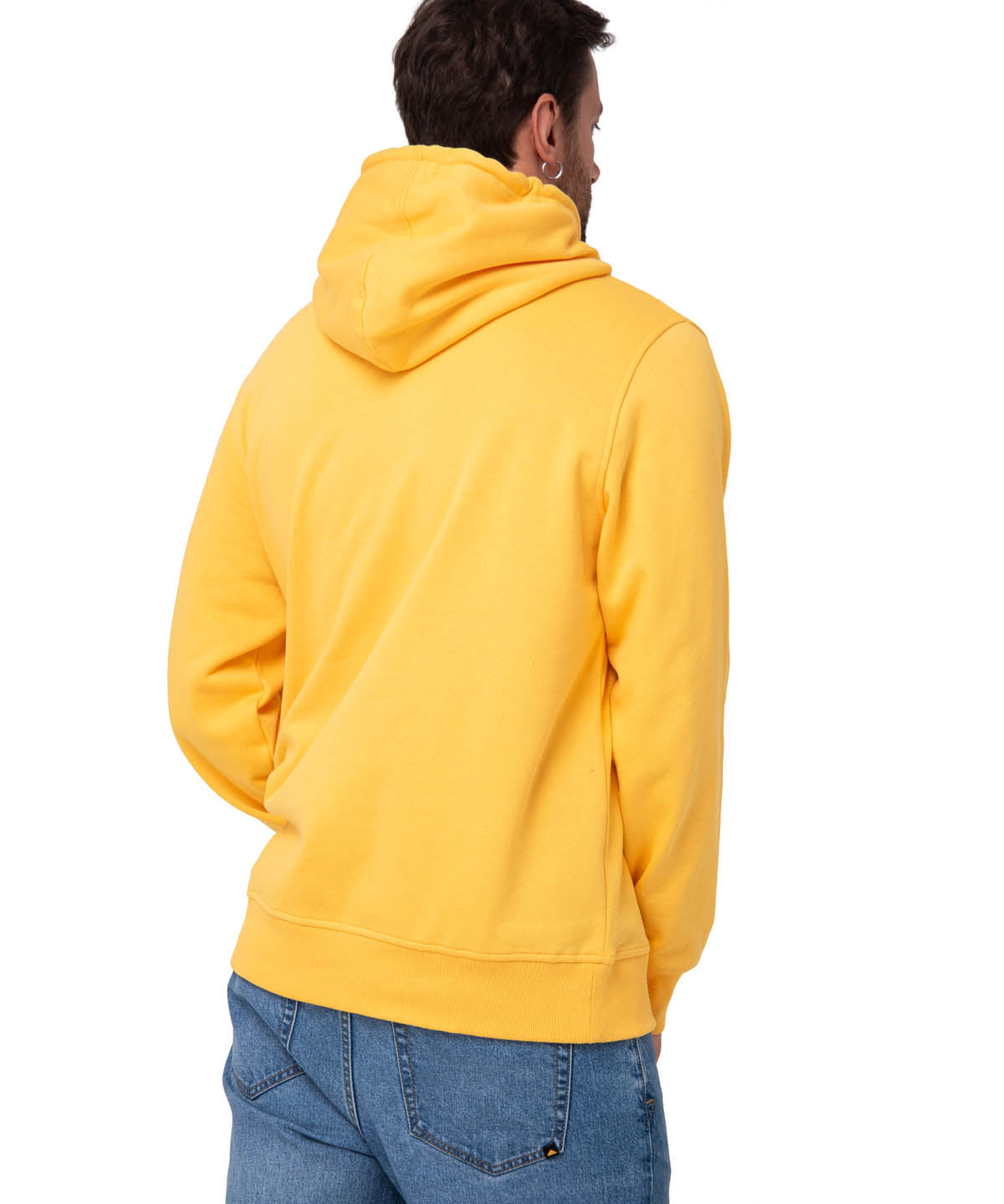 Saco Fleece Cat Logo Pull Hombre Color Amarillo-3