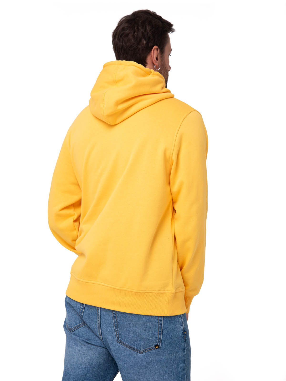 Saco Fleece Cat Logo Pull Hombre Color Amarillo-3