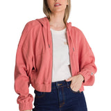 Saco Waffle-Knit Cropped Para Mujer Color Rosado-1