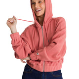 Saco Waffle-Knit Cropped Para Mujer Color Rosado-2