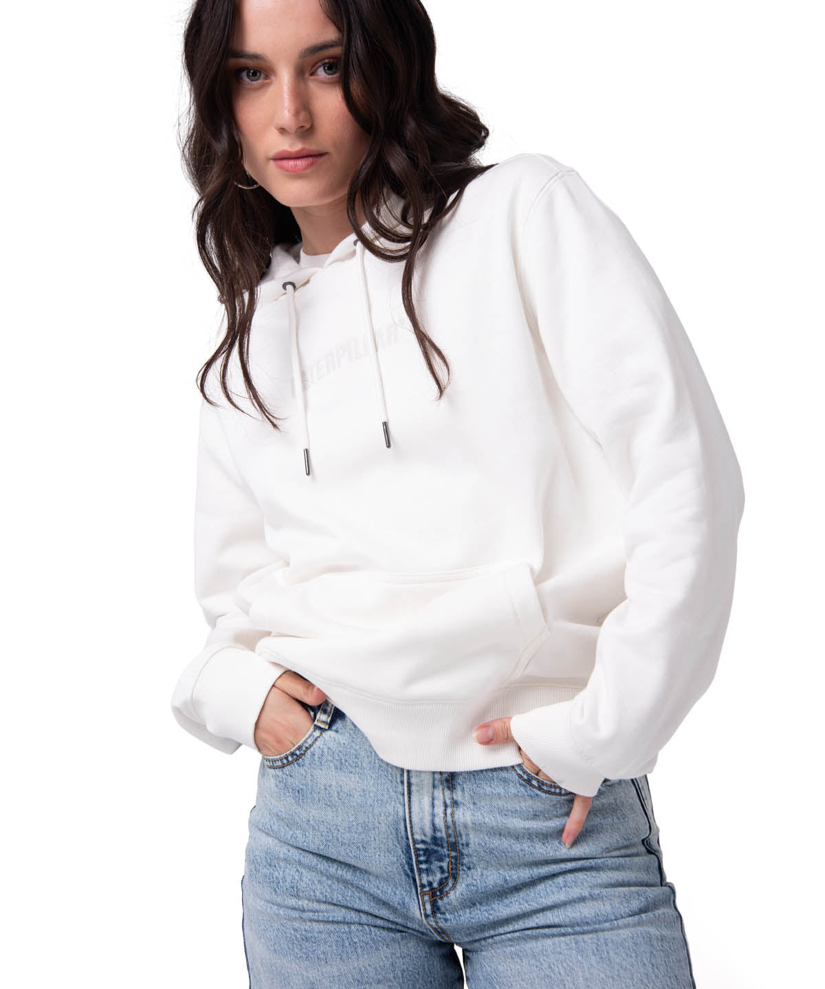 Saco Fleece Caterpillar Mujer Color Blanco-1