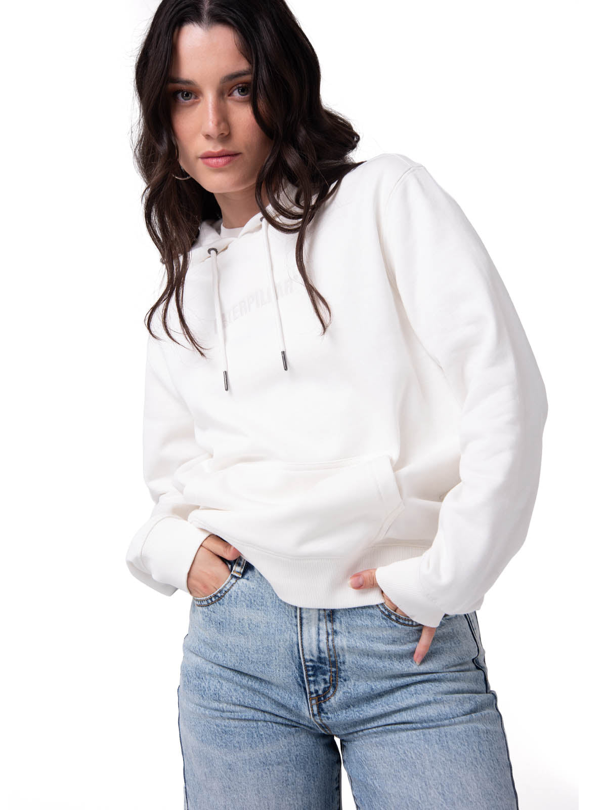 Saco Fleece Caterpillar Mujer Color Blanco-1