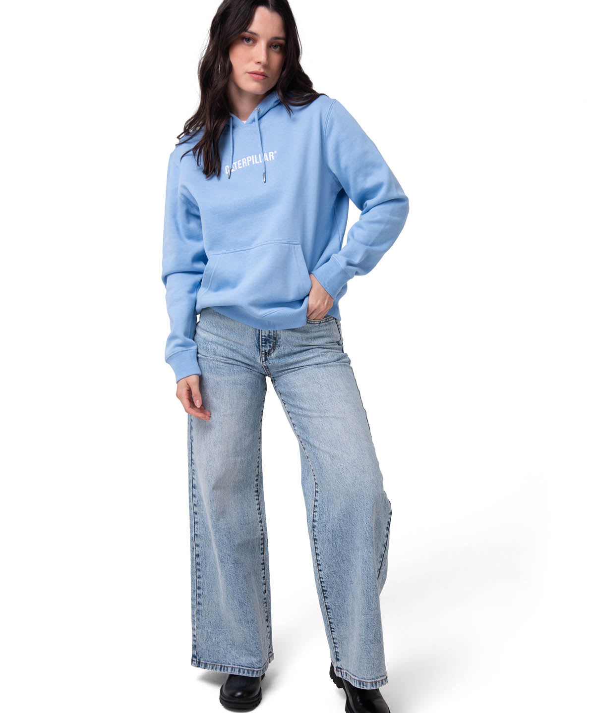 Saco Fleece Caterpillar Mujer Color Celeste-5