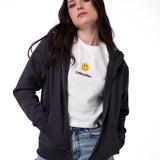 Saco W Cat Patch Full Zipip Para Mujer Color Negro-1