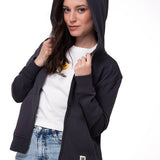 Saco W Cat Patch Full Zipip Para Mujer Color Negro-2