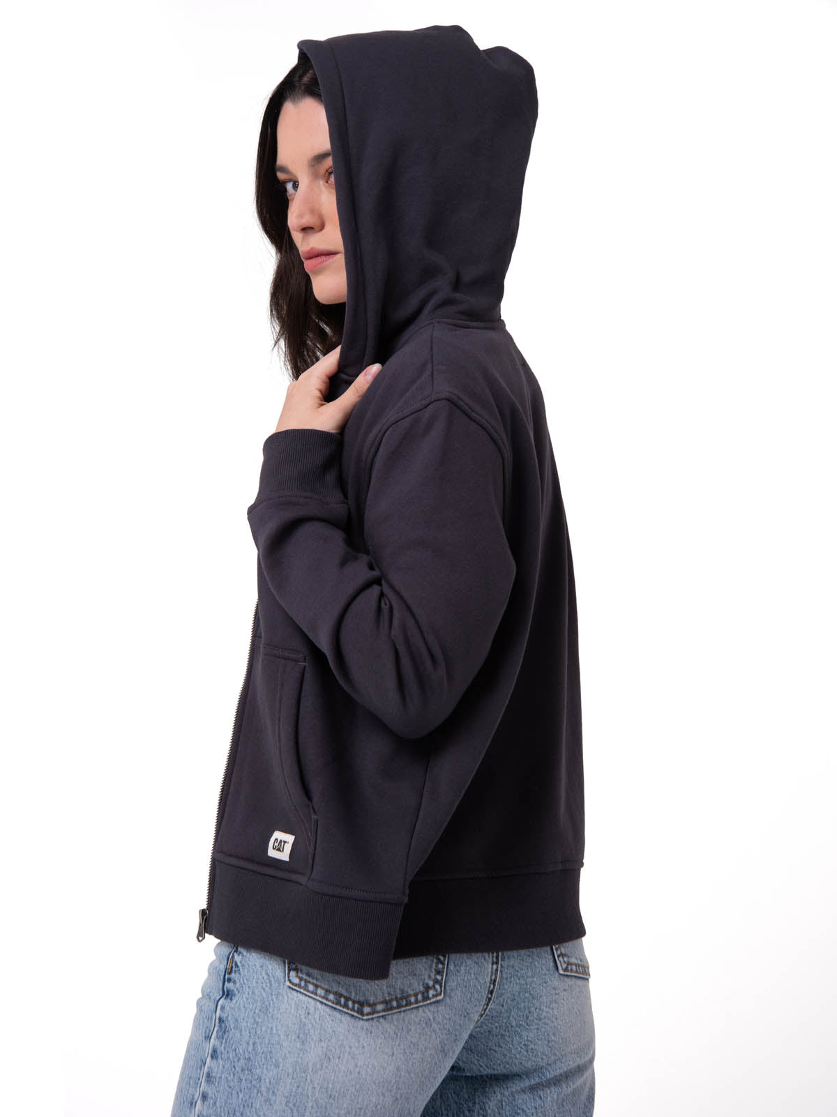 Saco W Cat Patch Full Zipip Para Mujer Color Negro-3
