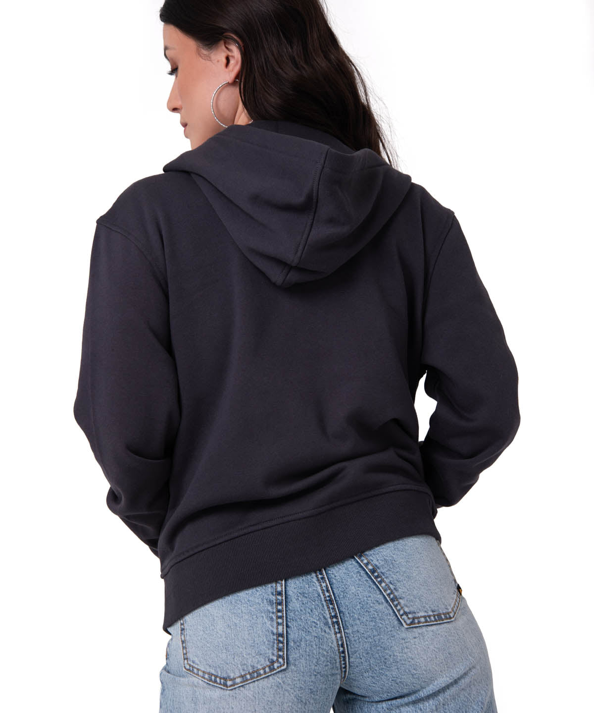 Saco W Cat Patch Full Zipip Para Mujer Color Negro-4