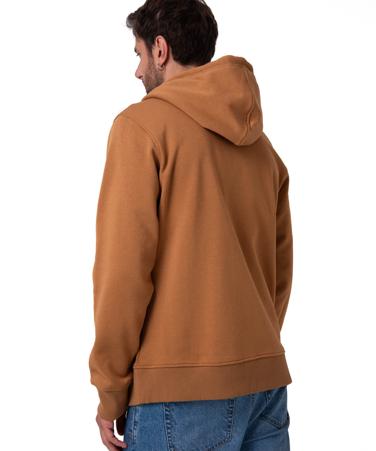 Saco Fleece Cat Patch Ful Para Hombre Color Café-3