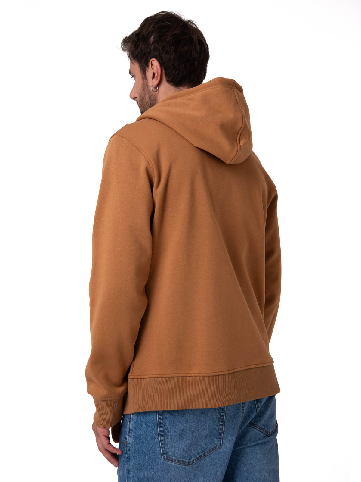 Saco Fleece Cat Patch Ful Para Hombre Color Café-3