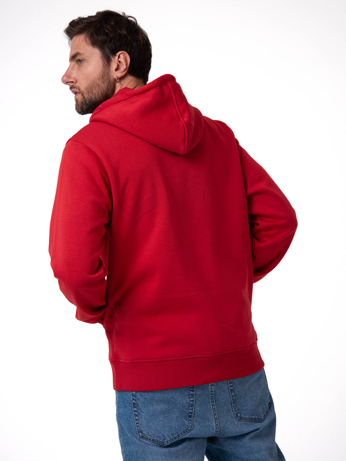Saco Fleece Cat Patch Ful Hombre Color Rojo-3